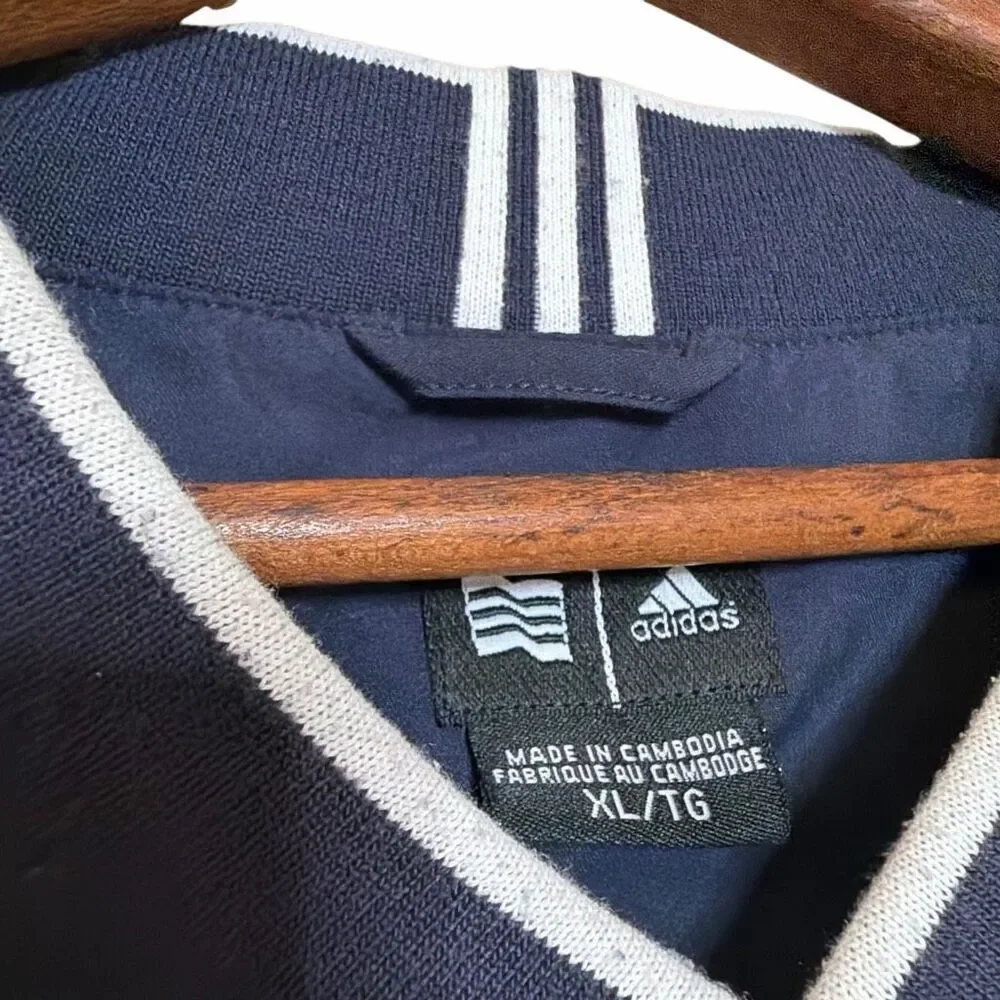 Adidas Del Val‎ Golf Climashell V-Neck Pullover Windbreaker Jacket Navy Blue XL
